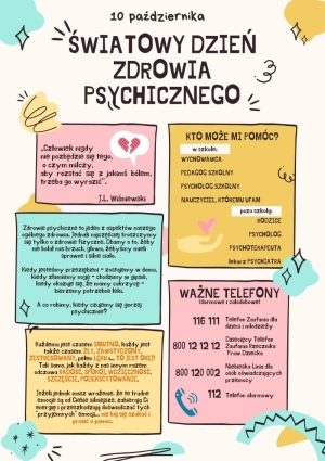 Plakat Światowego Dnia Zdrowia Psychicznego